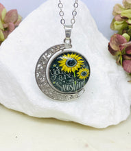 Load image into Gallery viewer, &quot;You are my Sunshine&quot; Sunflower &amp; Moon Necklace
