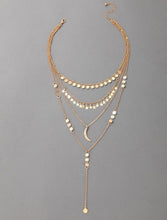 Load image into Gallery viewer, Layered Y-lariat Moon Necklace
