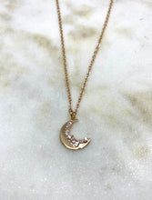 Load image into Gallery viewer, Moon  Charm Necklace
